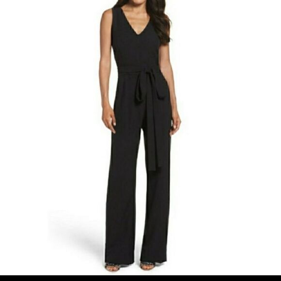 VINCE CAMUTO Tie Front Wide Leg Jumpsuit - Picture 2 of 3